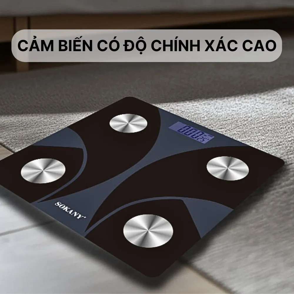Ảnh Cân điện tử sức khỏe thông minh SOKANY SK-19029 kết nối bluetooth đo và phân tích các chỉ số cơ thể 3