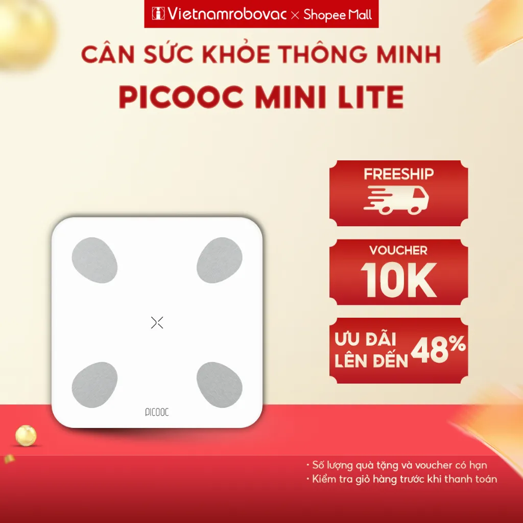 Ảnh Cân Điện Tử Thông Minh PICOOC Mini Lite_bản Quốc Tế_APP TIẾNG VIỆT_Đo 13 chỉ số cơ thể_BH 12 tháng 1