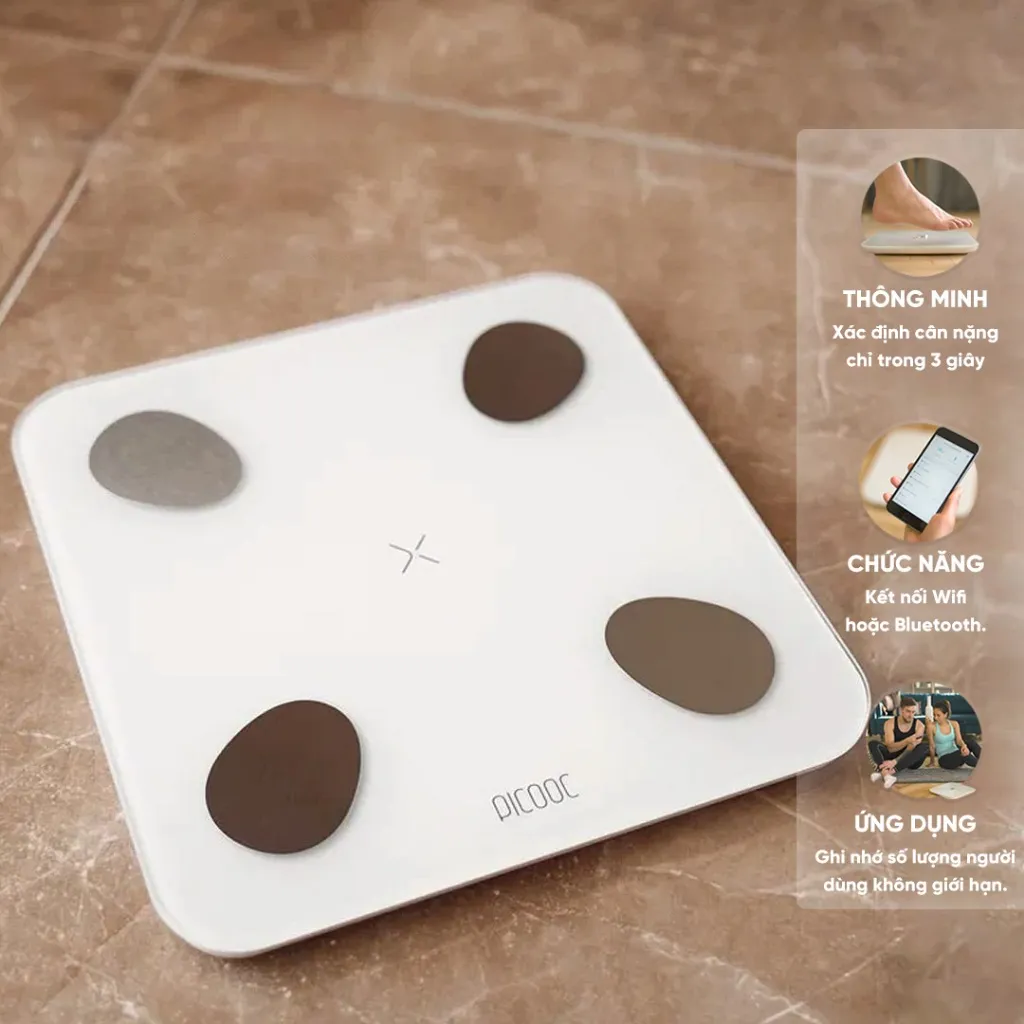 Ảnh Cân Điện Tử Thông Minh PICOOC Mini Lite_bản Quốc Tế_APP TIẾNG VIỆT_Đo 13 chỉ số cơ thể_BH 12 tháng 2