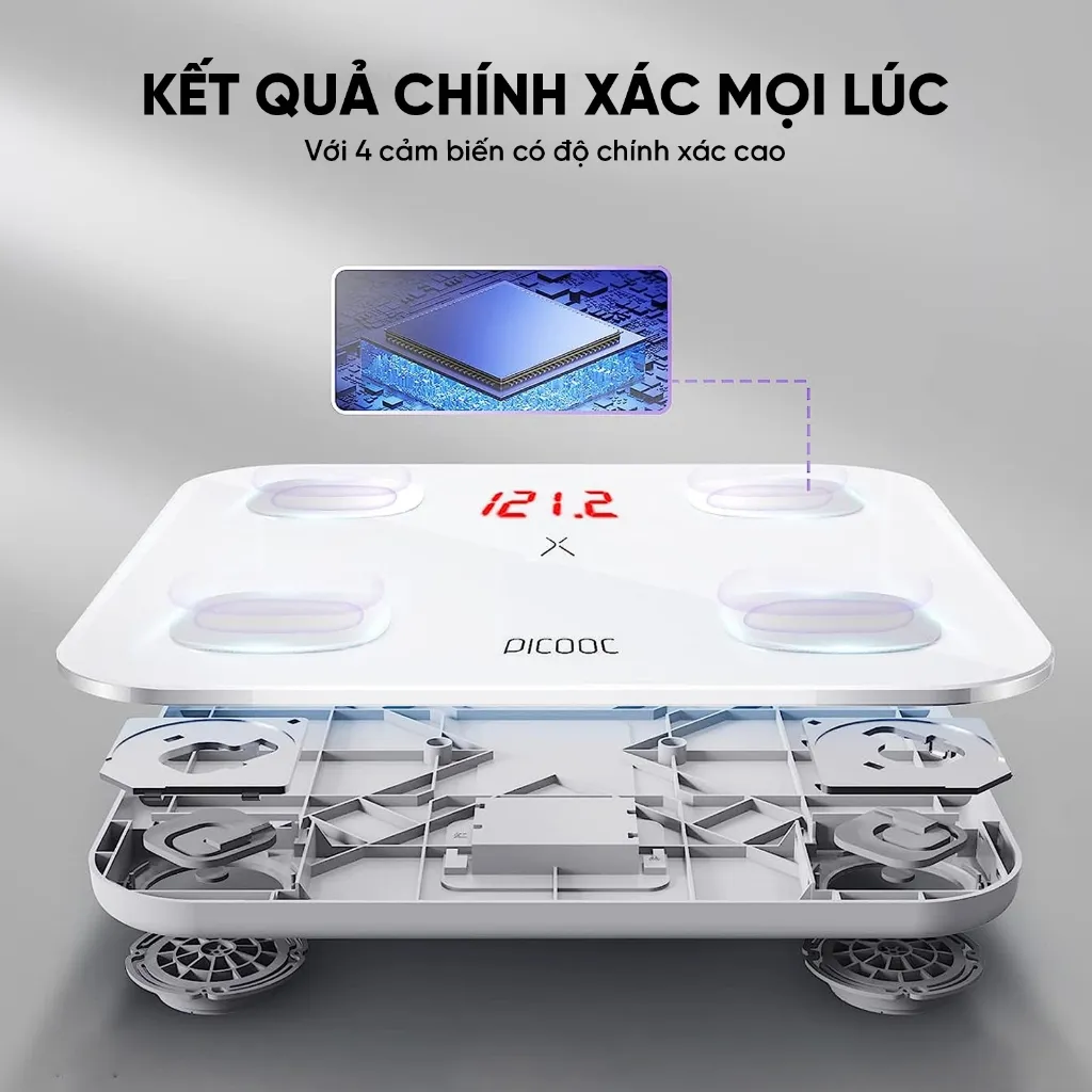 Ảnh Cân Điện Tử Thông Minh PICOOC Mini Lite_bản Quốc Tế_APP TIẾNG VIỆT_Đo 13 chỉ số cơ thể_BH 12 tháng 4
