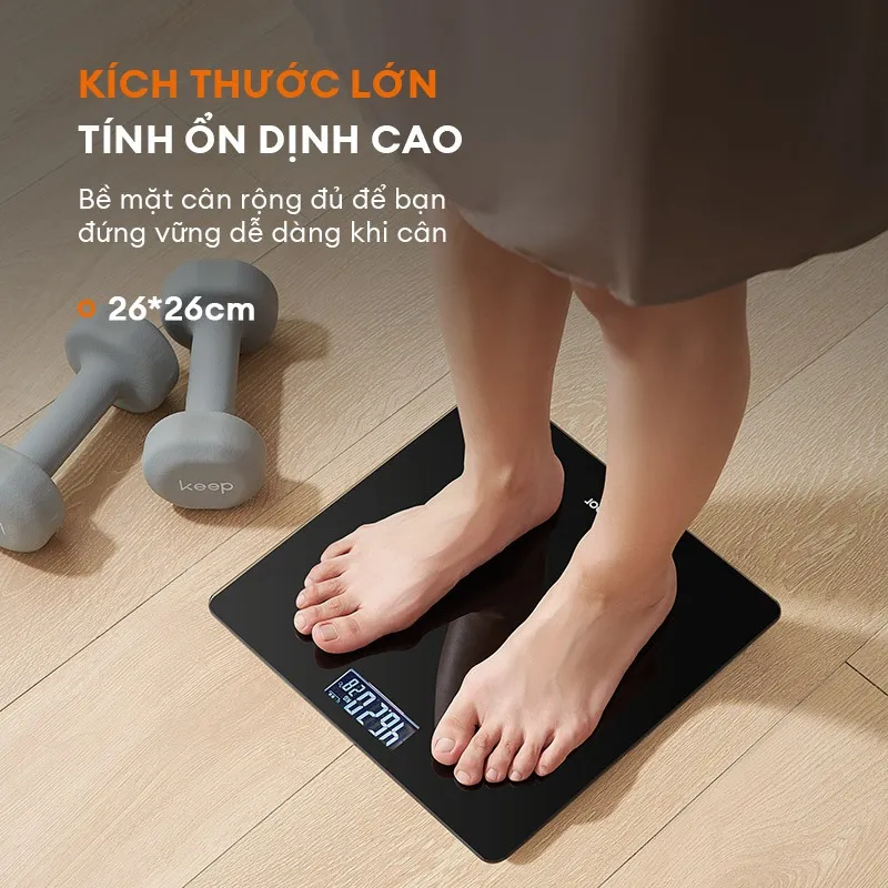 Ảnh Cân sức khỏe điện tử thông minh Gaabor GWS-M01A màn hình LED tặng kèm thước dây và pin sạc USB 4