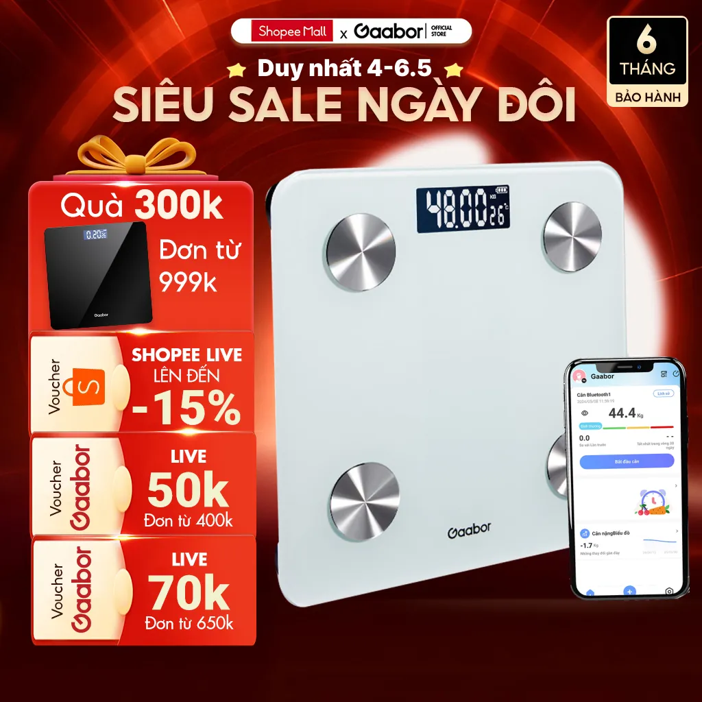 Đánh Giá Cân Sức Khỏe Gaabor GWS-M02A Thông Minh Có App: Phân Tích Chỉ Số Cơ Thể