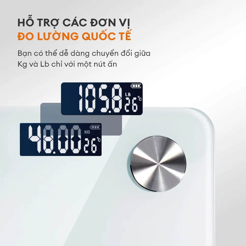 Ảnh Cân sức khỏe điện tử thông minh Gaabor GWS-M02A phân tích chỉ số cơ thể có app đo cân nặng y tế 4