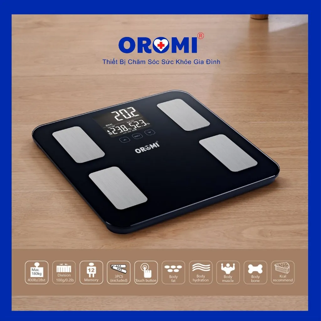Ảnh Cân sức khỏe điện tử thông minh đo chỉ số cơ thể OROMI EF881 4