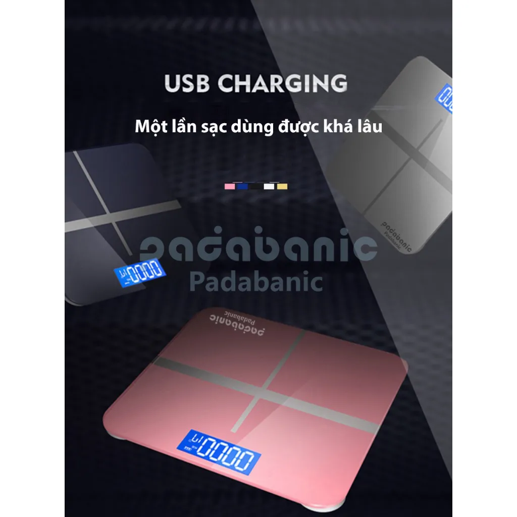 Ảnh Cân Sức Khỏe Padananic 505  Cân Điện Tử Gia Đình Sạc Tích Điện Tặng Kèm Cáp Bảo Hành 4