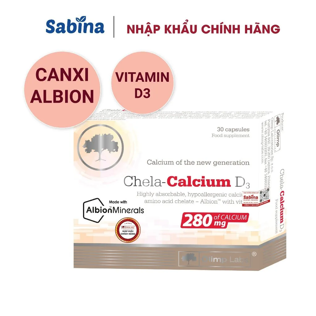 Ảnh Canxi Chela Calcium D3-Thực phẩm bảo vệ sức khỏe hỗ trợ bổ sung canxi và D3 cho bà bầu, sau sinh 36.6gDate xa-Olimp labs 1