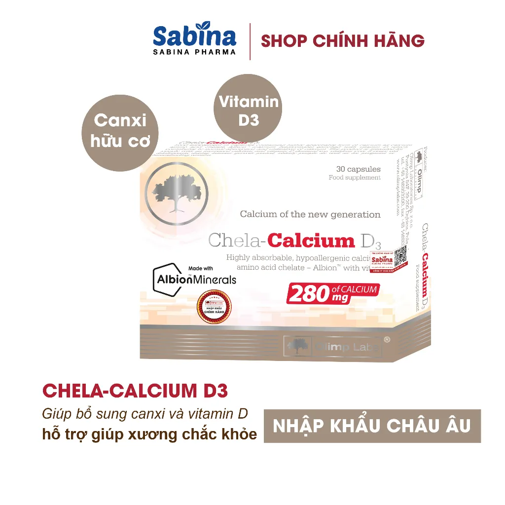 Ảnh Canxi Chela Calcium D3-Thực phẩm bảo vệ sức khỏe hỗ trợ bổ sung canxi và D3 cho bà bầu, sau sinh 36.6gDate xa-Olimp labs 2