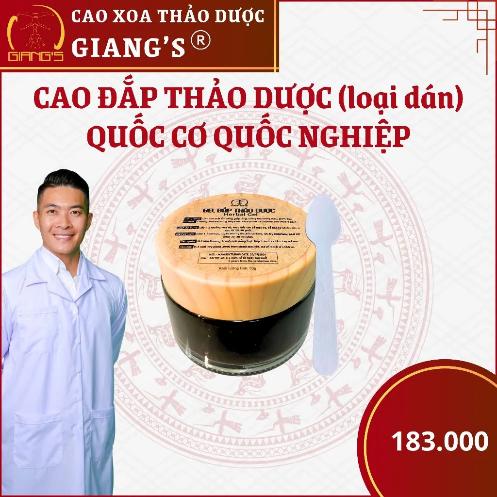 Ảnh Cao Đắp Xương Khớp [mới] Quốc Cơ Quốc Nghiệp 50gr - Cao dán giảm đau nhức xương khớp, lưu thông máu. 1