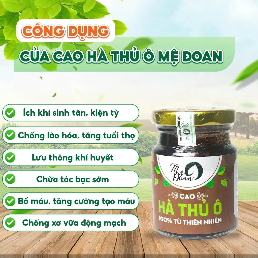 Ảnh Cao hà thủ ô hạn chế tóc bạc rụng tóc, lão hóa da bồi bổ sức khỏe 80g Mệ Đoan 1