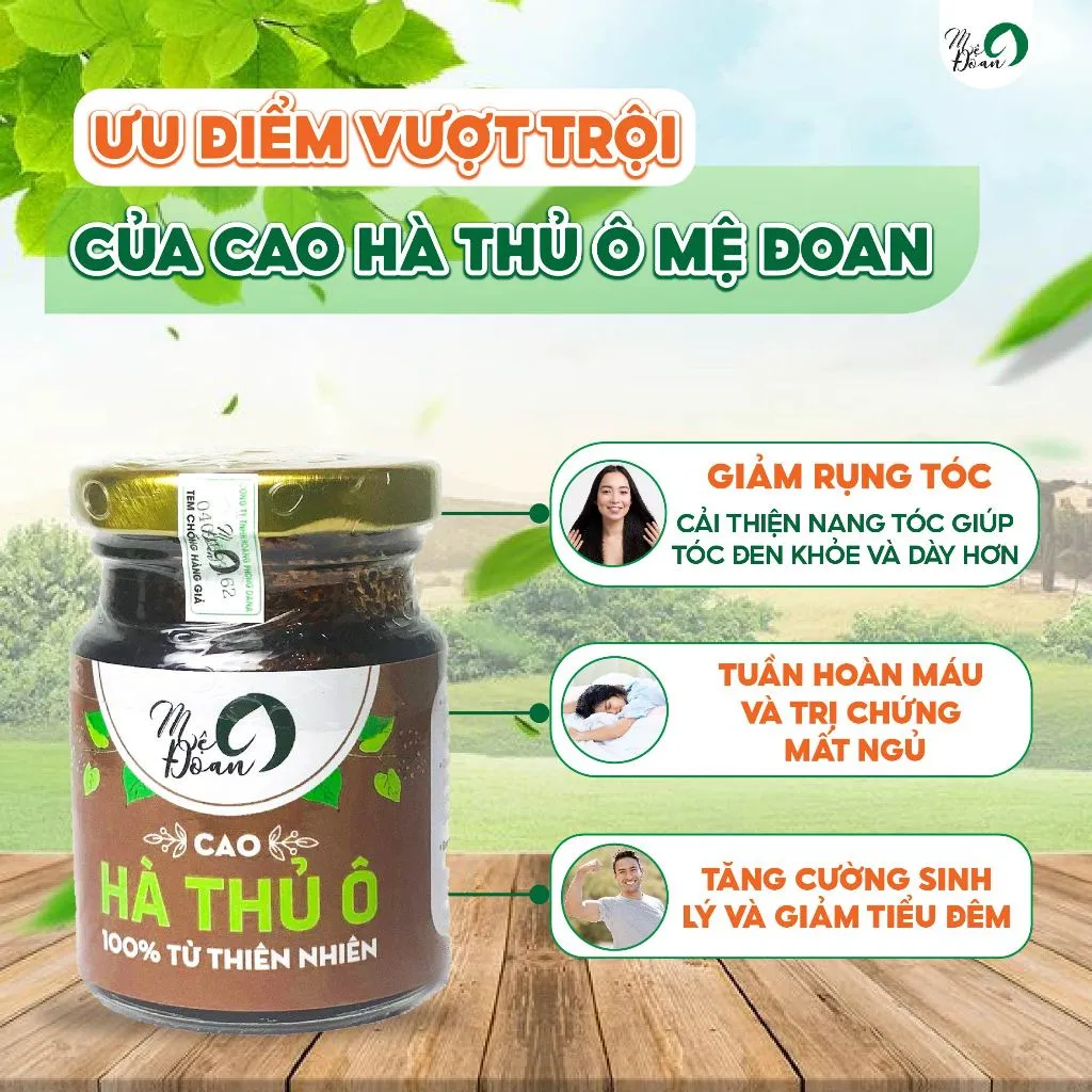 Ảnh Cao hà thủ ô hạn chế tóc bạc rụng tóc, lão hóa da bồi bổ sức khỏe 80g Mệ Đoan 2
