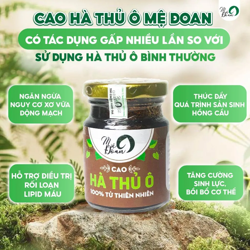 Ảnh Cao hà thủ ô hạn chế tóc bạc rụng tóc, lão hóa da bồi bổ sức khỏe 80g Mệ Đoan 3