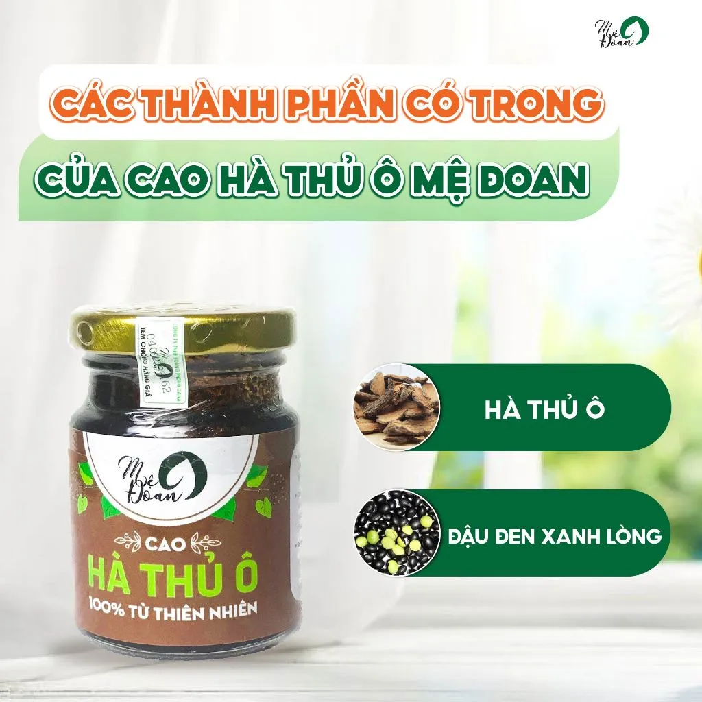 Ảnh Cao hà thủ ô hạn chế tóc bạc rụng tóc, lão hóa da bồi bổ sức khỏe 80g Mệ Đoan 4