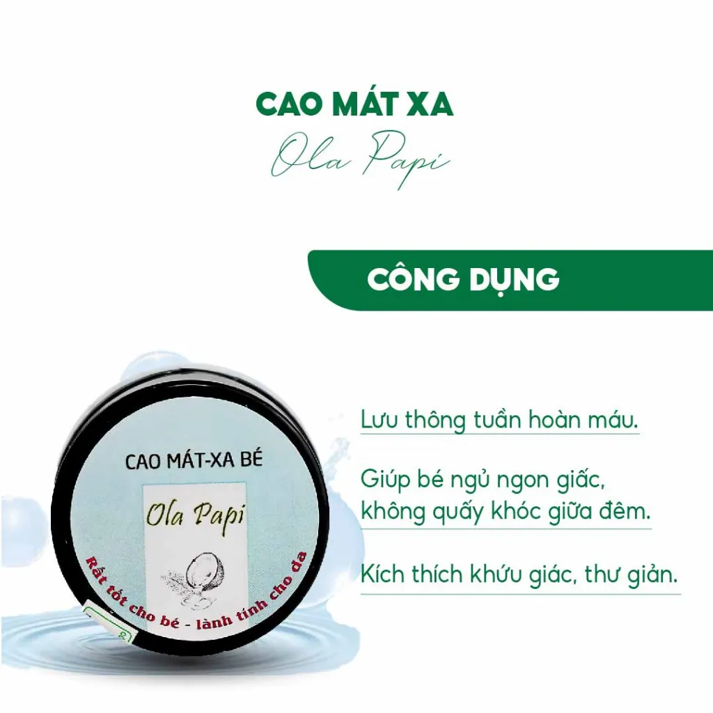 Ảnh Cao mát-xa cho bé tiện lợi đi xa an toàn lành tính hũ 20g Ola Papi 2