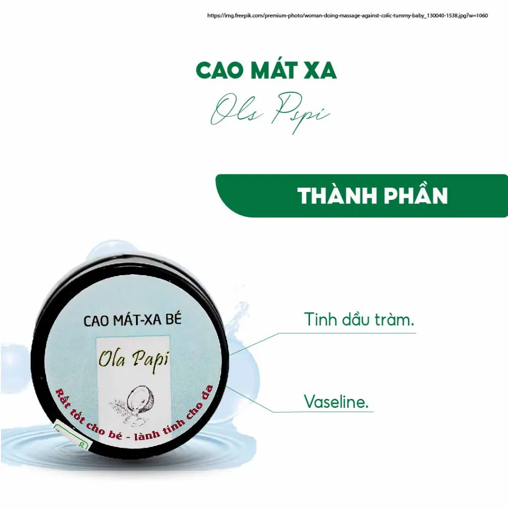 Ảnh Cao mát-xa cho bé tiện lợi đi xa an toàn lành tính hũ 20g Ola Papi 3