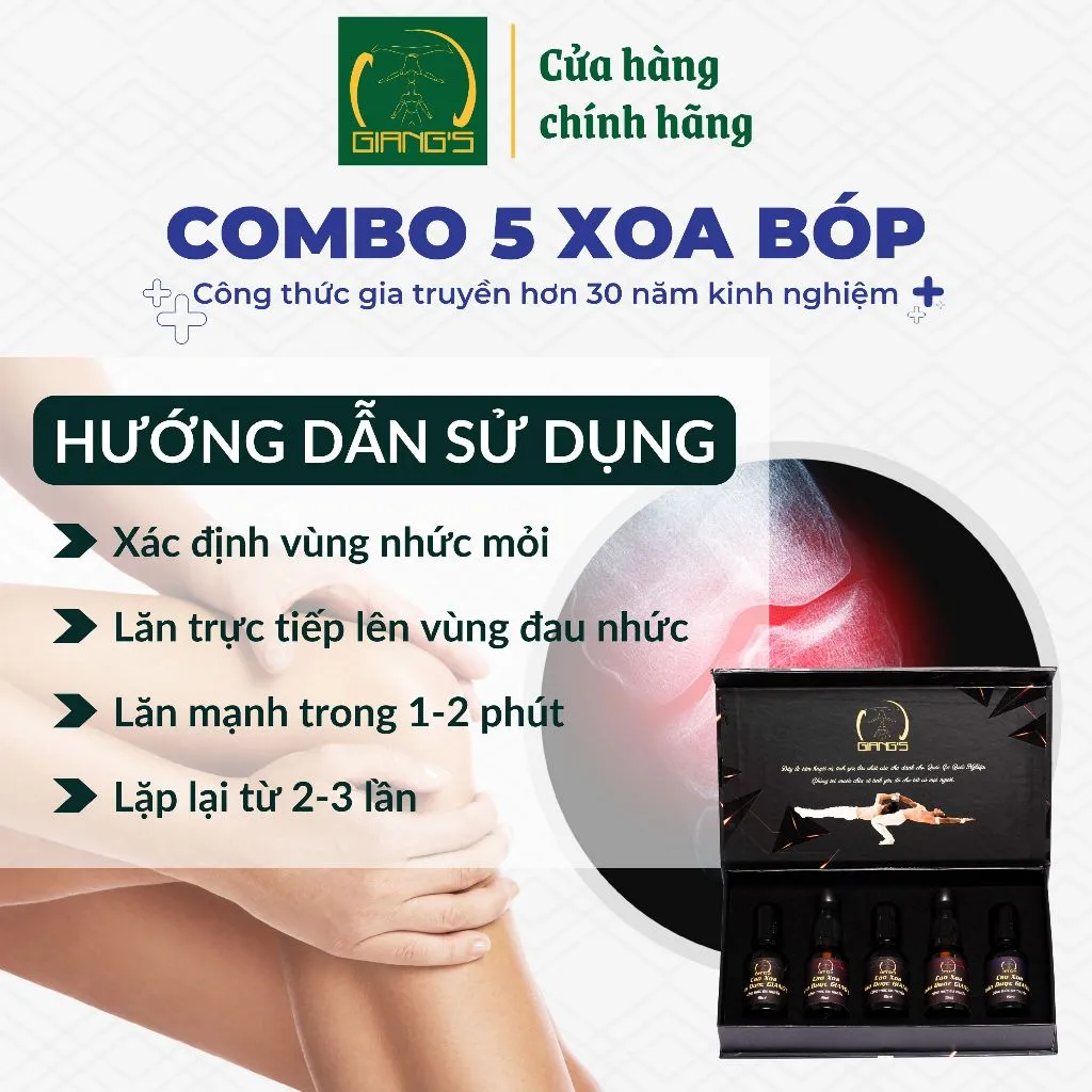 Ảnh Cao Xoa Bóp GIANG'S - Set quà gồm 5 chai 15ml - Quà tặng sức khỏe massage toàn thân 2