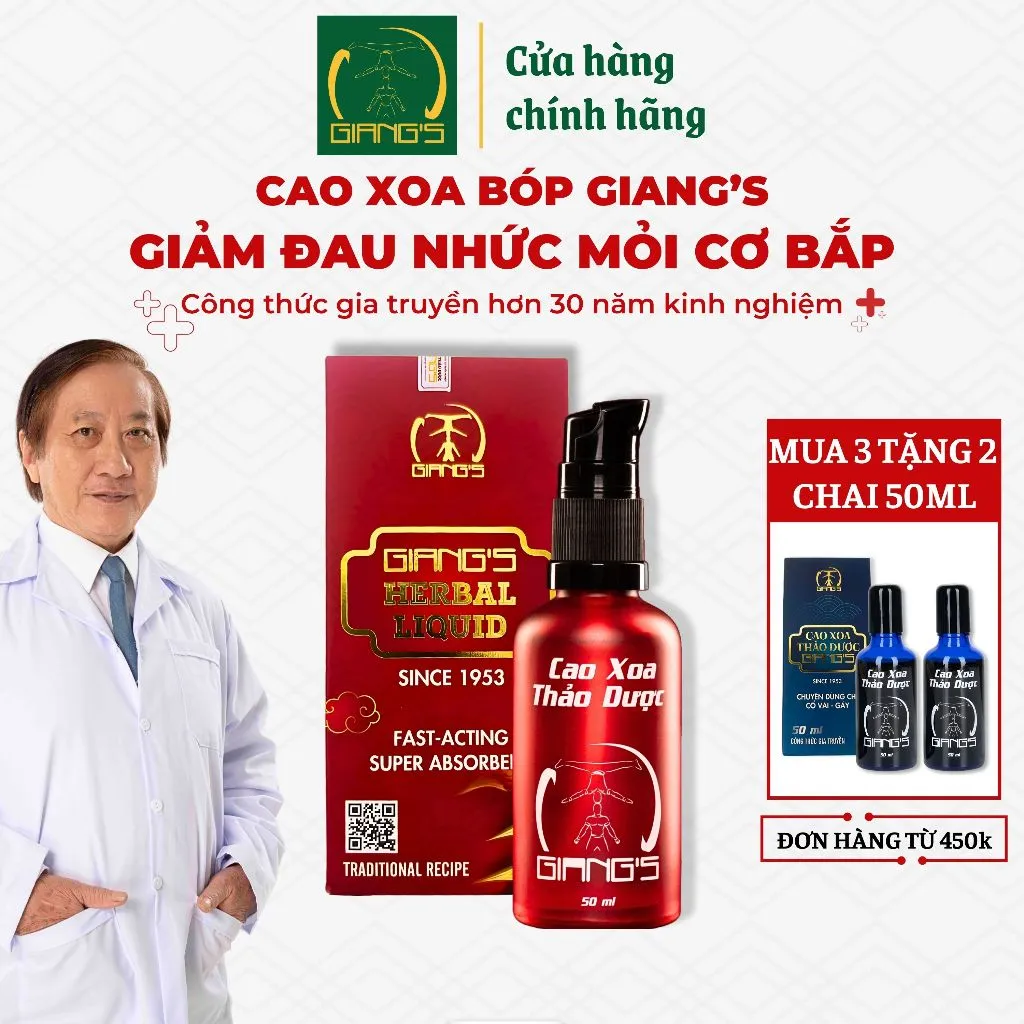 Ảnh Cao Xoa Bóp Thảo Dược Giang's 50ml (Mua 3 Tặng 1 Chai 50ml) - Hỗ trợ cải thiện các vấn đề về cơ xương khớp 2