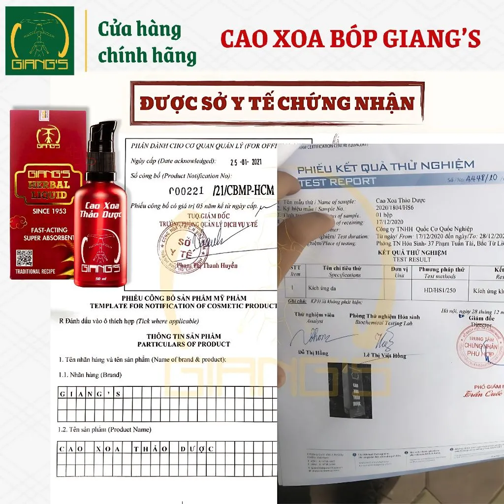 Ảnh Cao Xoa Bóp Thảo Dược Giang's 50ml (Mua 3 Tặng 1 Chai 50ml) - Hỗ trợ cải thiện các vấn đề về cơ xương khớp 3