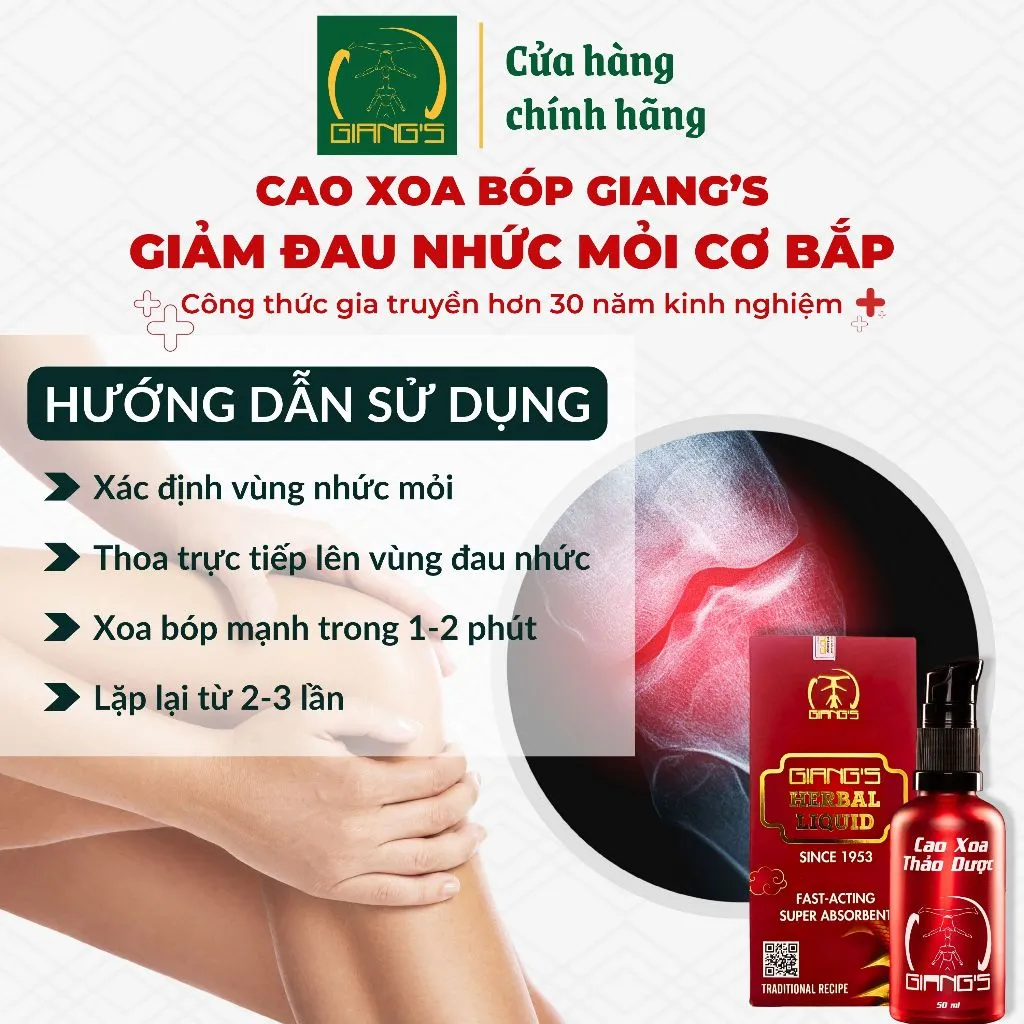 Ảnh Cao Xoa Bóp Thảo Dược GIANG'S ( Đỏ 50ml ) - Hỗ trợ cải thiện các vấn đề về cơ xương khớp 4
