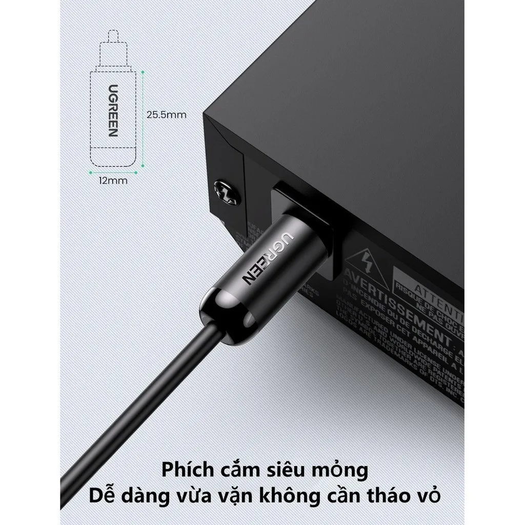 Ảnh Cáp audio quang Toslink Optical UGREEN 70890 | Hỗ trợ âm thanh 5.1/ 7.1 | Đầu cáp mạ vàng | BH 18 Tháng 1 Đổi 1 | 4