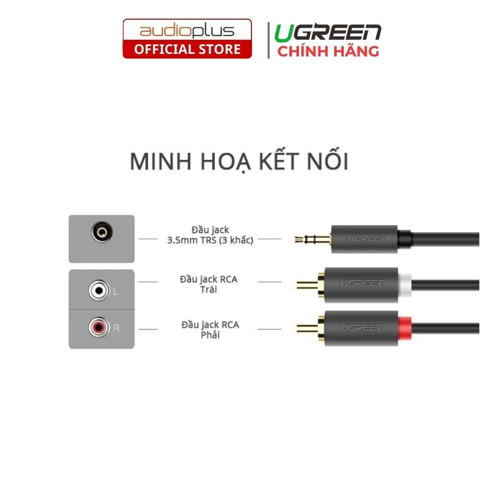 Ảnh Cáp AV 3.5mm – RCA UGREEN AV102 - Kết nối dễ dàng - Hàng chính hãng - Bền bỉ - Bảo hành 18 tháng 2