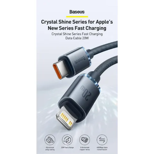 Ảnh Cáp BASEUS Crystal Shine Series Type-C to Lightning 20W 2