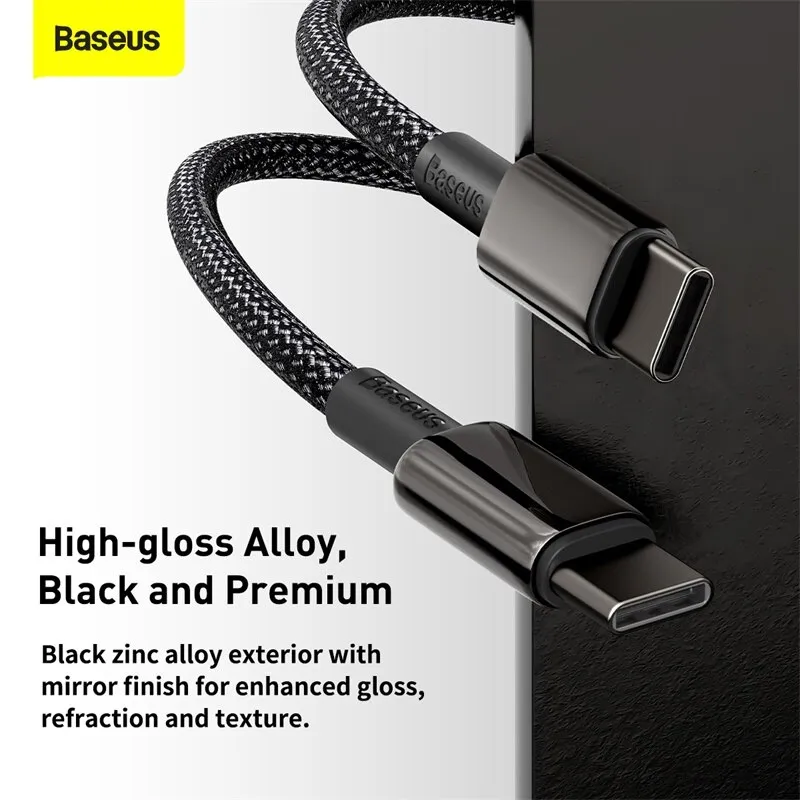 Ảnh Cáp Baseus Sạc Nhanh Truyền Dữ Liệu 100w Usb C Pd Sang Usb Type C Dành Cho Mcbook pad Mi Mobile Phone 2