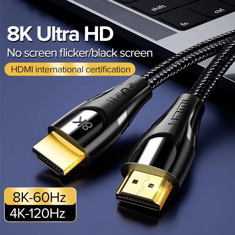 Ảnh Cáp bện LLANO HDR HDMI 8K 2.1 3D sang 60hz/144hz truyền tốc độ cực cao 48Gbps thích hợp cho HDTV PS5/PS4 pro Switch 4