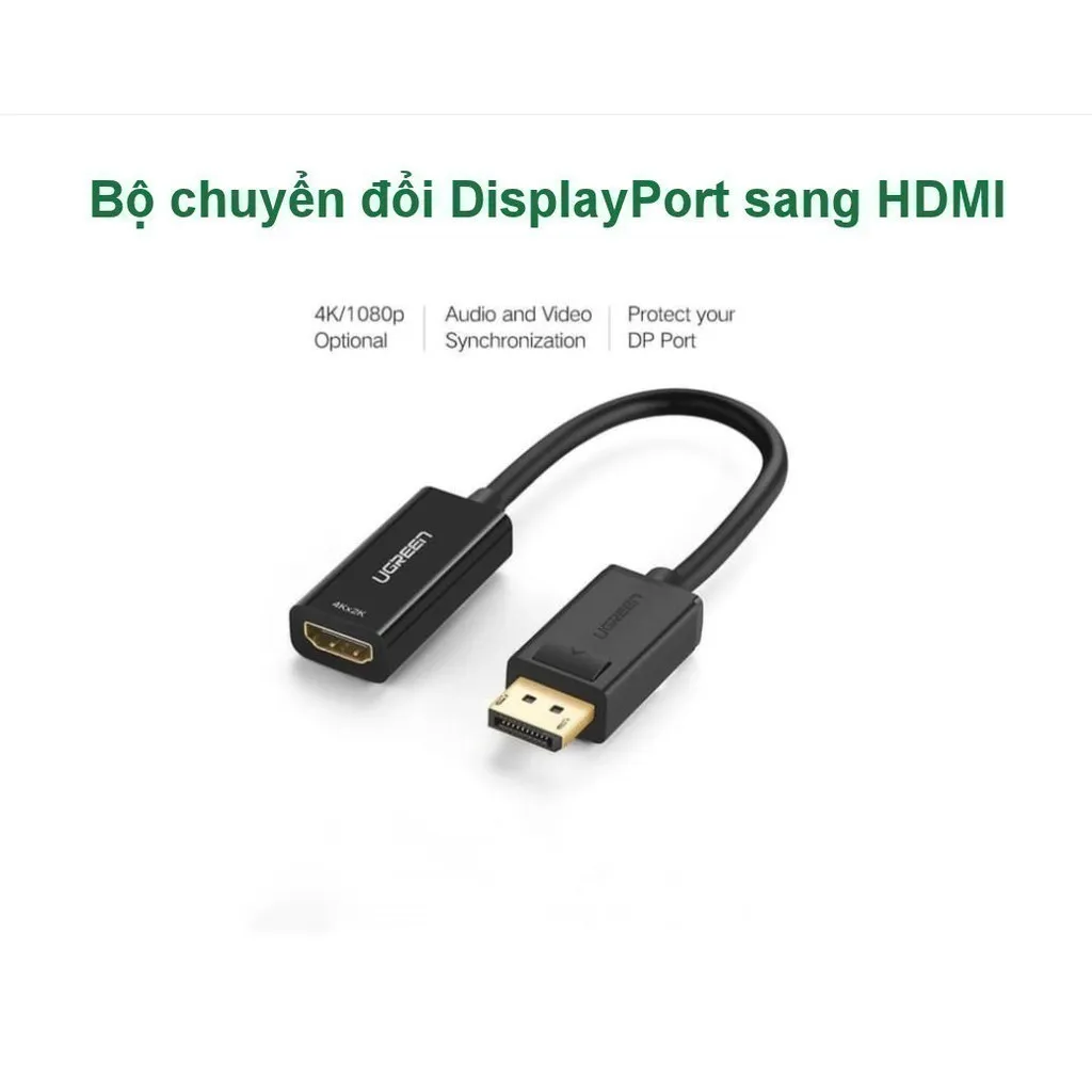 Ảnh Cáp chuyển đổi DisplayPort sang HDMI hỗ trợ Full HD UGREEN 40362 1