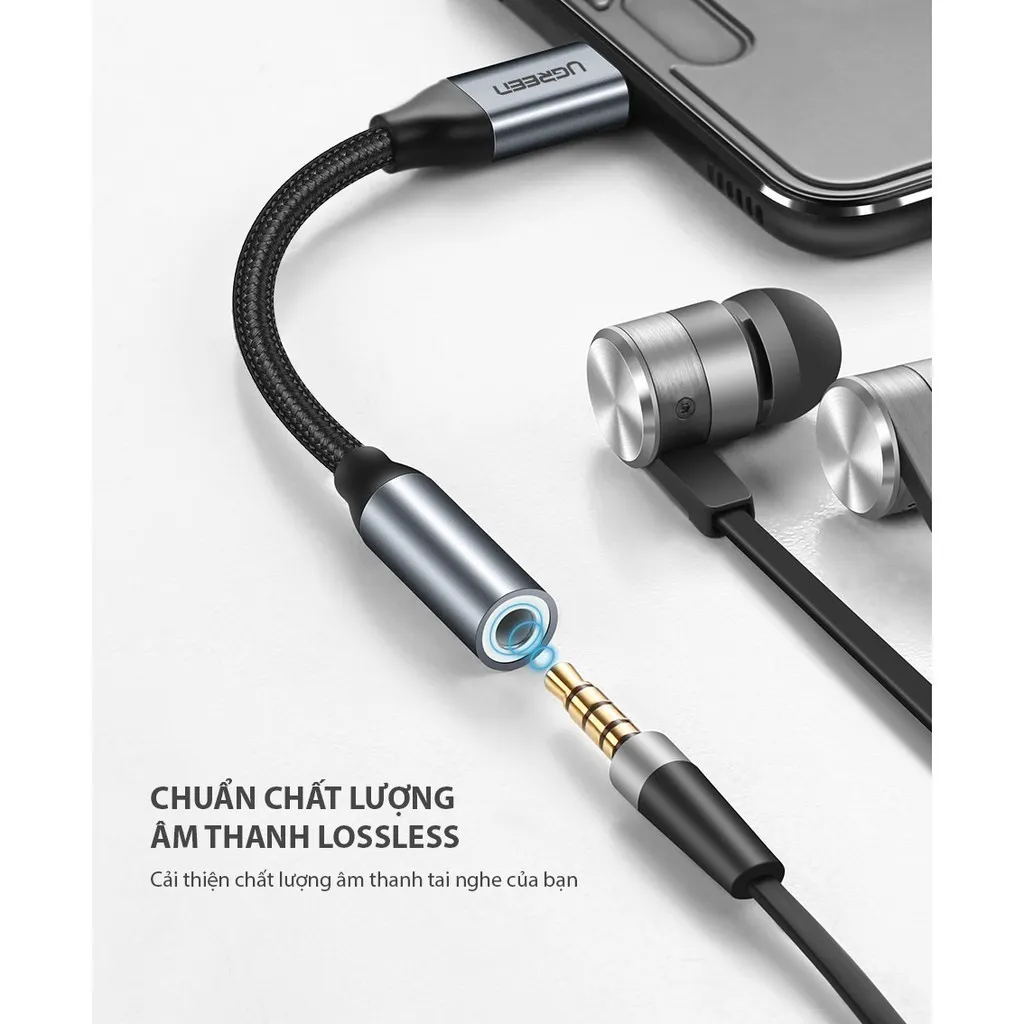 Ảnh Cáp chuyển đổi Type C to 3.5mm UGREEN AV142| Không chip DAC, không tương thích iPad/Samsung | BH 18 Tháng 1 Đổi 1 30632 2