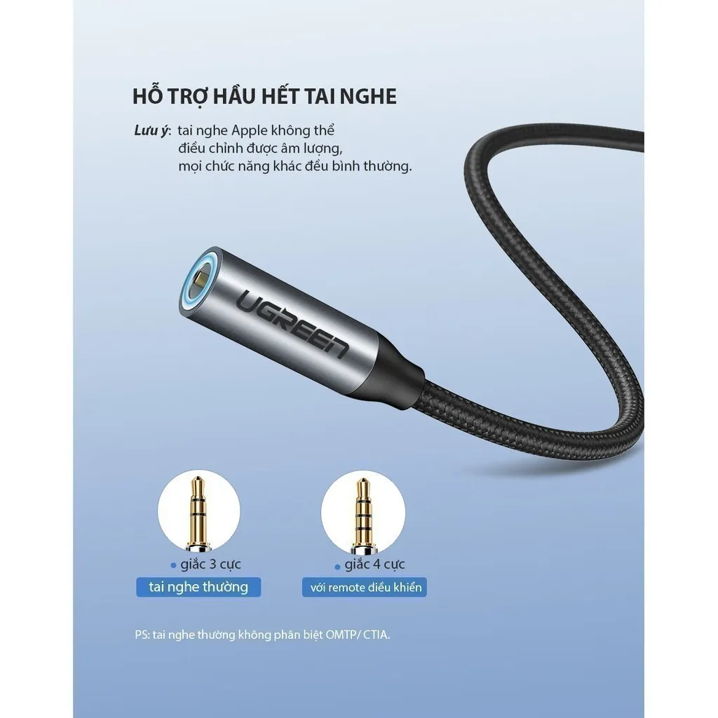 Ảnh Cáp chuyển đổi Type C to 3.5mm UGREEN AV142| Không chip DAC, không tương thích iPad/Samsung | BH 18 Tháng 1 Đổi 1 30632 4