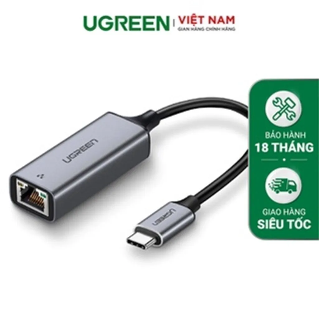 Ảnh Cáp chuyển đổi USB type C sang cổng mạng LAN 1Gbps RJ45 UGREEN CM199 50737 - Hàng phân phối chính hãng 1