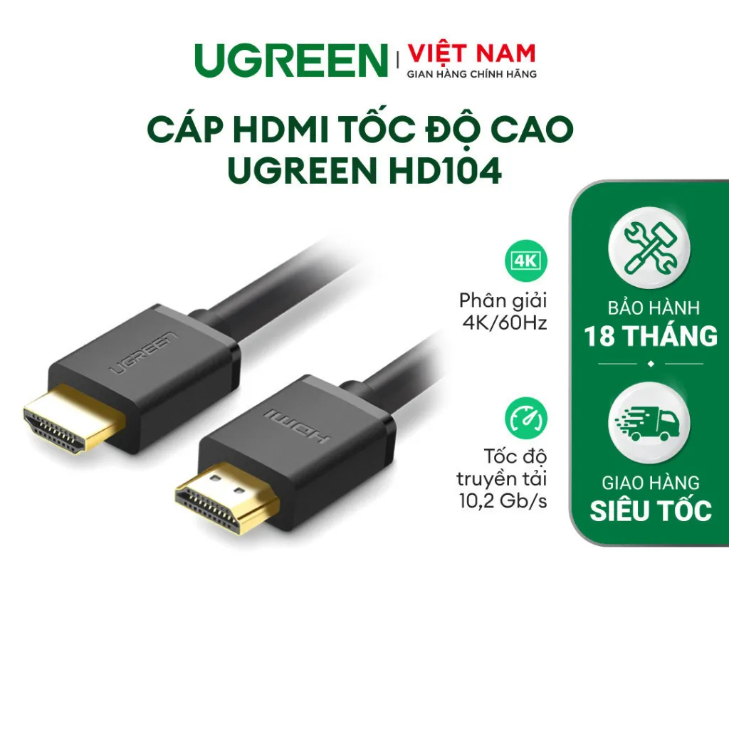 Ảnh Cáp HDMI 2.0 tốc độ cao Ugreen HD104 Dùng cho Xiaomi Mi Box PS4 Bộ Chia HDMI Cáp Chuyển Đổi HDMI | Cổng Mạ Vàng 4K 1080P 1