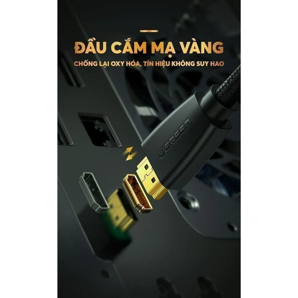 Ảnh Cáp HDMI 2.0 Ugreen HD118| Chất liệu vải dù PP | Độ phân giải 3D 4K*2K 4096x2160p/30Hz | Bảo Hành 18 tháng 1 đổi 1 40408 2