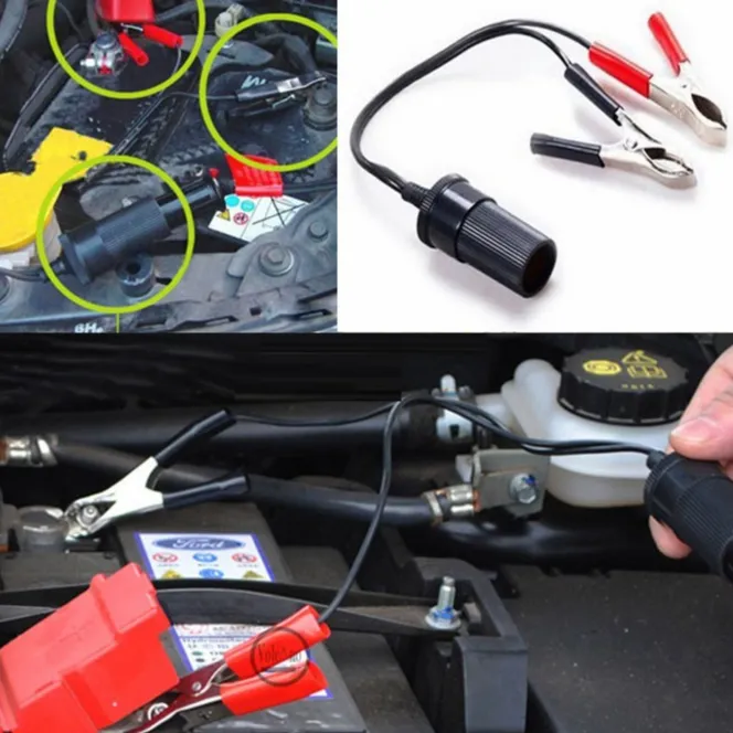 Ảnh Cáp Kết Nối Chuyển Đổi Nguồn Kẹp Acquy Sang Tẩu Sạc Ô Tô 12V 1