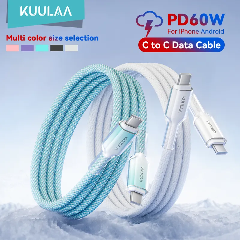 Ảnh Cáp KUULAA PD USB Type C sang Type C 60W Siêu Sạc QC 4.0 Cáp USB-C Sạc Nhanh Cho iPhone Android 1