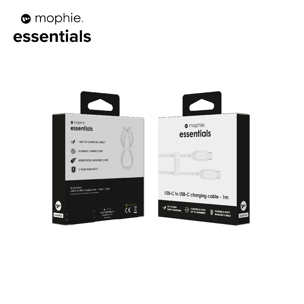 Ảnh Cáp Mophie Essentials USB-C to USB-C 60W dài 1M/2M-Sạc nhanh- sạc SamSung Android và iP 15series 4