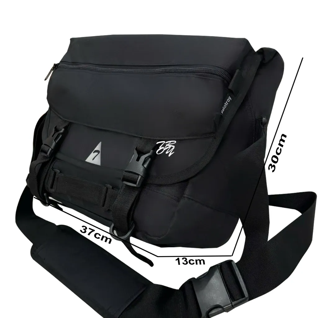 Ảnh Cặp nam đeo chéo TROY Jupiter phối nắp size 37x30x13cm đựng laptop 14inch, chất vải bố chống thấm 2