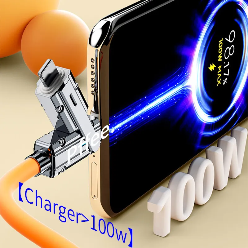 Ảnh Cáp Pffee 4in1 100w 6A USB Type C Lxxning PD Sạc Nhanh Tất Cả Các Điện Thoại Đa Năng 3