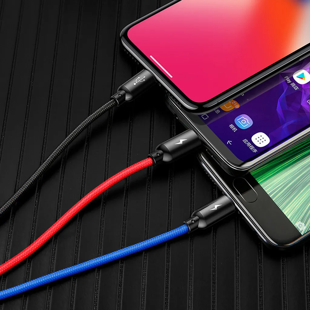 Ảnh Cáp Sạc 3 trong 1 CHÍNH HÃNG Baseus Dây Dù 1.2M Tiện Lợi Dành Cho Điện Thoại Ip-SamSung-Oppo-Xiaomi 4