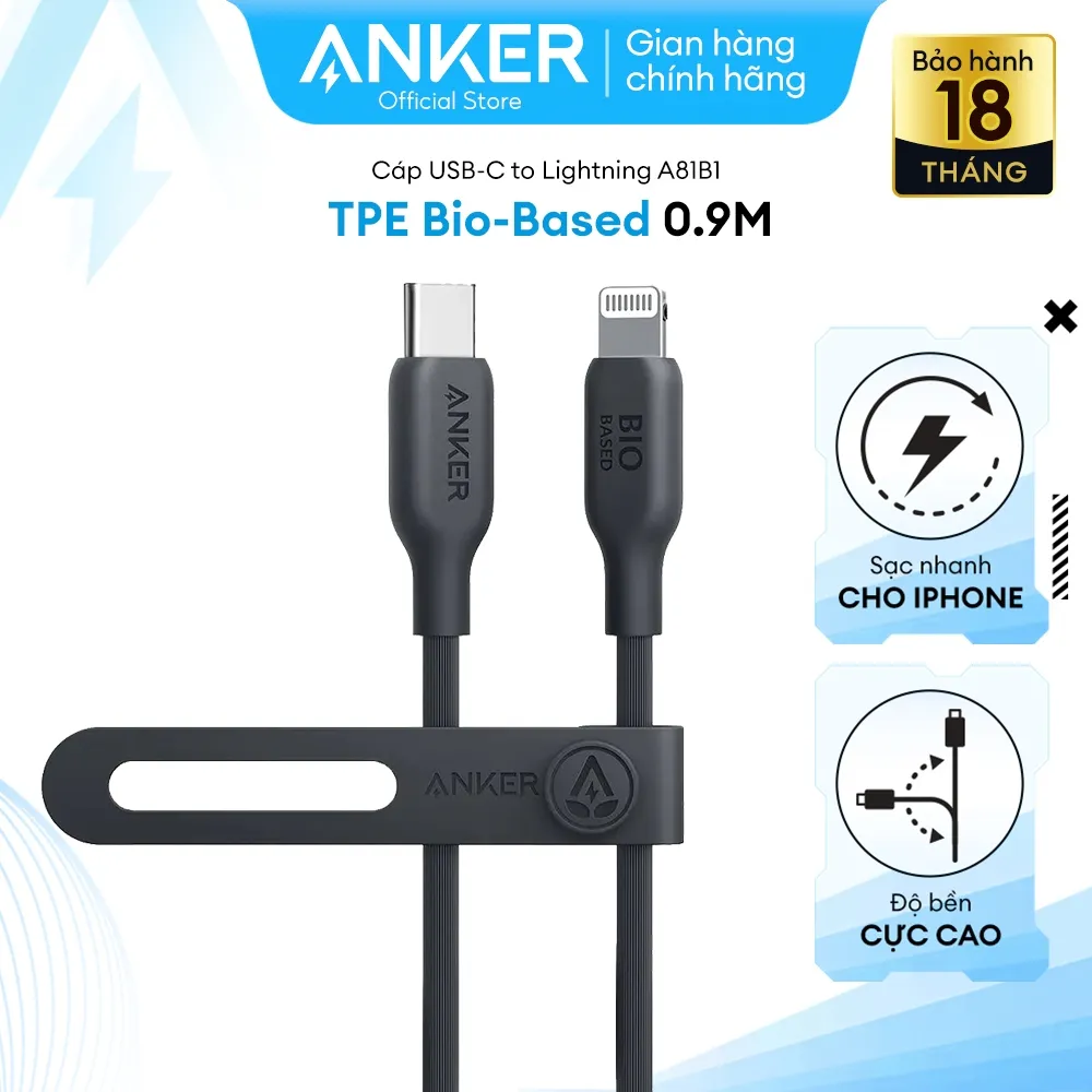 Đánh Giá Cáp Sạc Anker 542 Bio-Based USB-C to Lightning: Bền Bỉ, Sạc Nhanh 30W, Thân Thiện Môi Trường