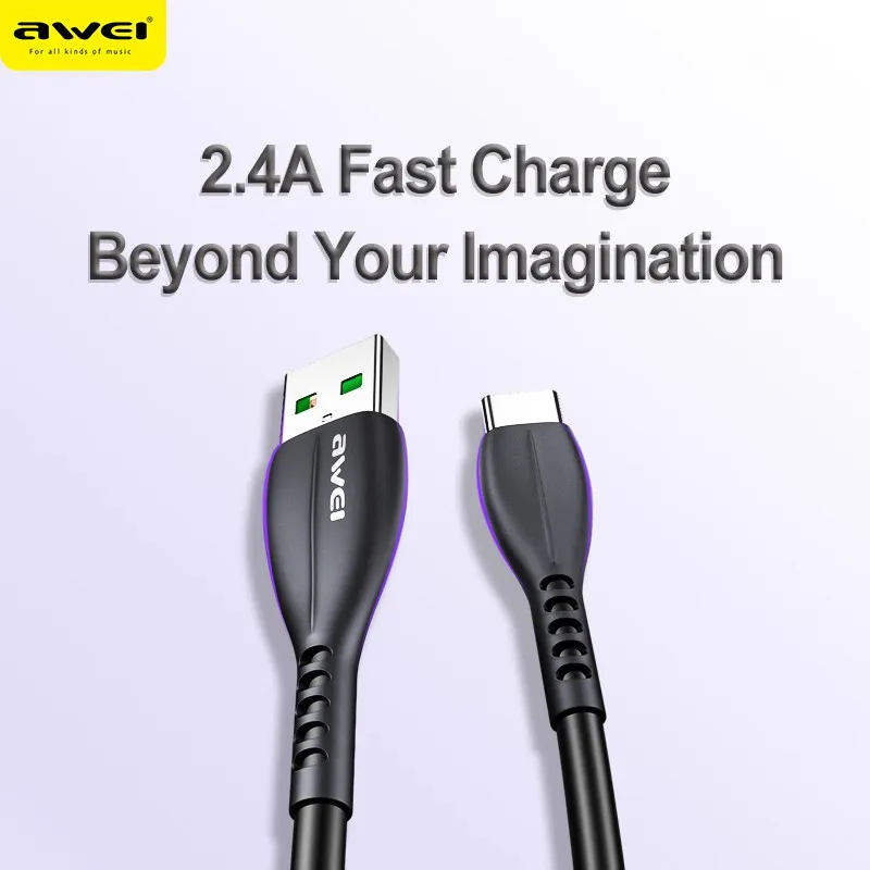 Ảnh Cáp Sạc Awei CL-115L Sạc Nhanh USB Type C Micro cho điện thoại Chính hãng 4