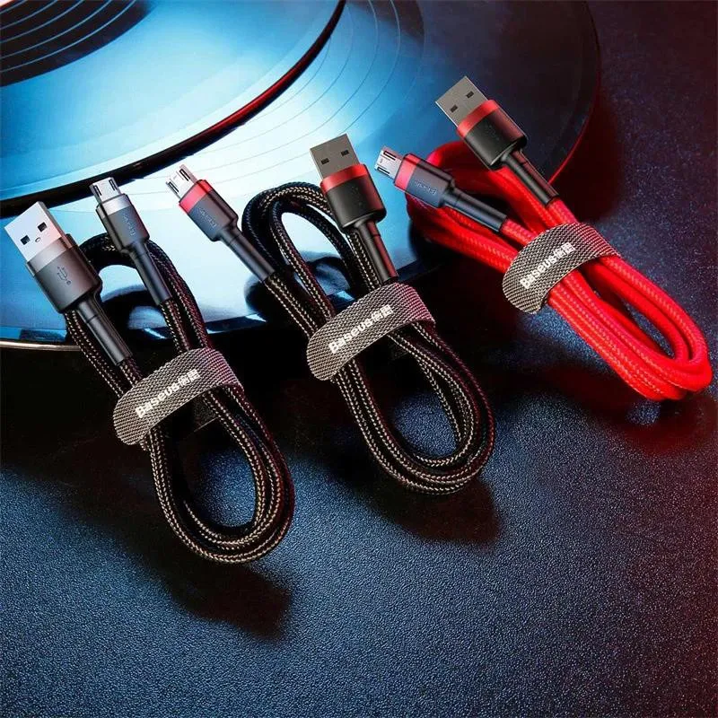 Ảnh Cáp sạc Baseus Cafule Micro USB hỗ trợ cho các dòng Androi, sạc nhanh 2.4A/1.5A/2A dài 1m/2m/3m dây bọc dù chống đứt 4