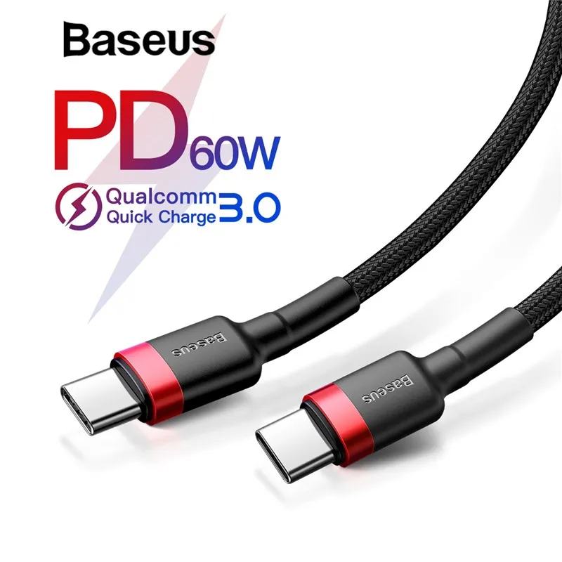 Ảnh Cáp sạc Baseus Cafule Series 60W TypeC to TypeC, sạc nhanh 3.0, truyền dữ liệu tốc độ cao 480Mbps dài 1m 3