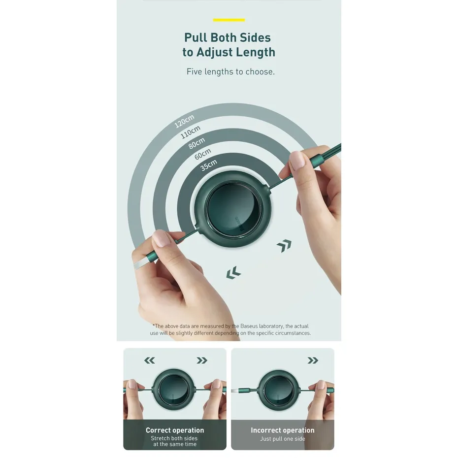 Ảnh Cáp sạc dây rút 3 đầu Baseus Bright Mirror 3 in 1 (Type C/ Micro USB/Ln) 1.2m 2