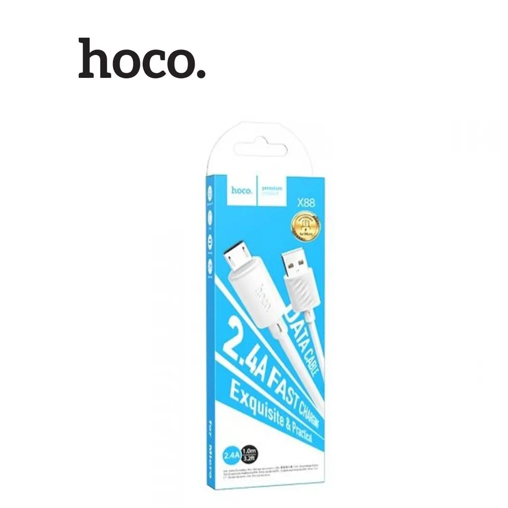 Ảnh Cáp sạc Hoco X88 Micro sạc nhanh đồng bộ data cho Android dài 1M  2.4A ( Trắng ) 4