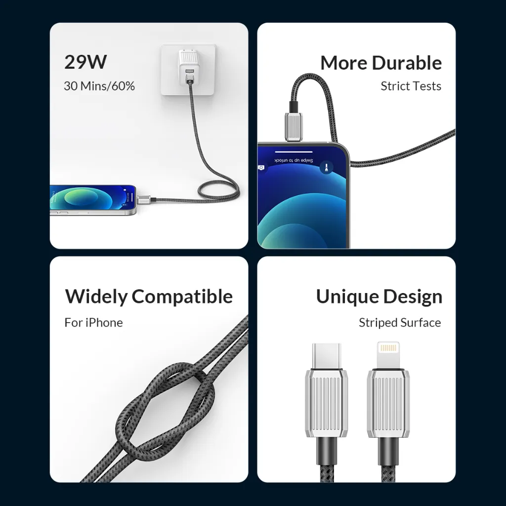 Ảnh Cáp sạc Lightning ORICO USB A sang Lightning PD60W Sạc cho iPhone 14 pro iPhone 7 8 iPhone X (GQZ12) 2