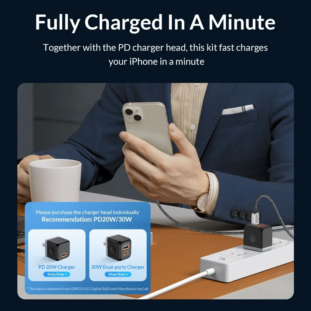 Ảnh Cáp sạc Lightning ORICO USB A sang Lightning PD60W Sạc cho iPhone 14 pro iPhone 7 8 iPhone X (GQZ12) 3