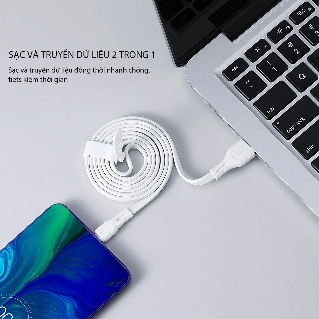 Ảnh Cáp Sạc Micro Type-C ROBOT RDL/M/C 100S-Dài 100CM Chất Liệu PVC Tương Thích Với Các Dòng Android 3