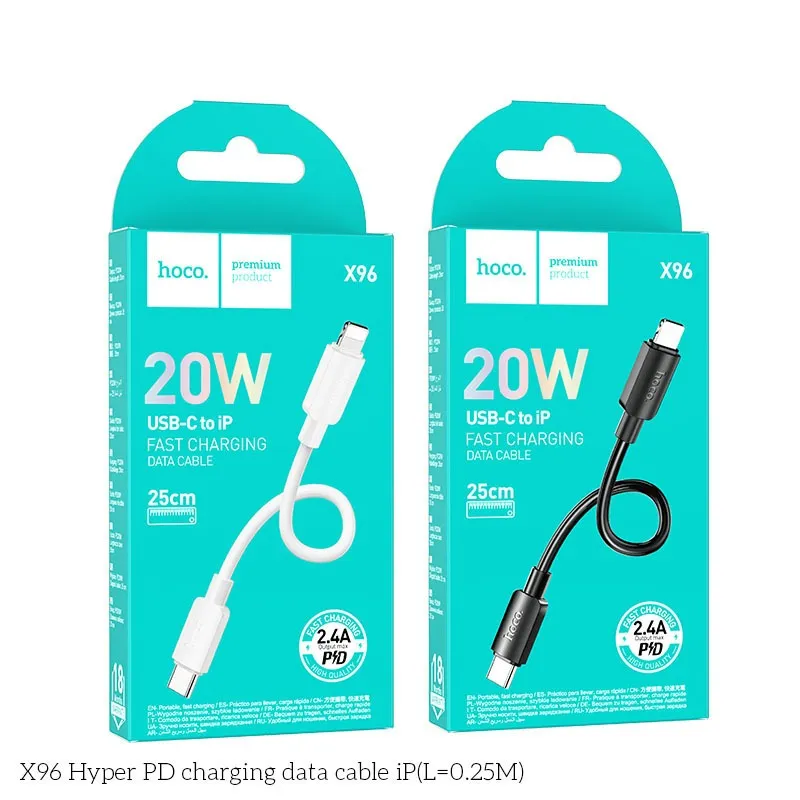 Ảnh Cáp Sạc Nhanh 20W Siêu Ngắn 25cm Chính Hãng Hoco Dành Cho IP7-8-X-XR-XSM-11-12-13-14-Plus-Pro-Promax 4