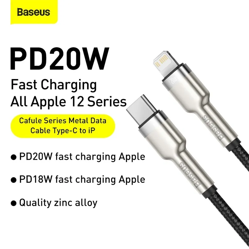 Ảnh Cáp Sạc Nhanh BASEUS PD 20W USB-C Type C cáp sạc nhanh cho ip 13 Pro Max 12 X Xr Xs 1